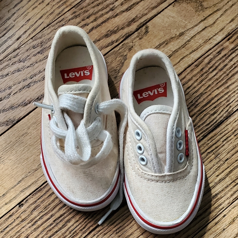 Levi's Kids Cream Canvas Shoes